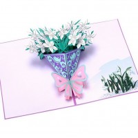 Handmade 3d Pop Up Popup Birthday Card White Lily,wedding Anniversary,valentines,mother's Day,thank You Card